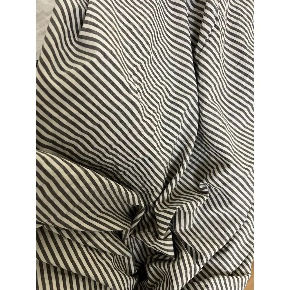 IKEA SOLFIBBLA WHITE/grey STRIPE FULL DUVET Cover Cotton 80x86”